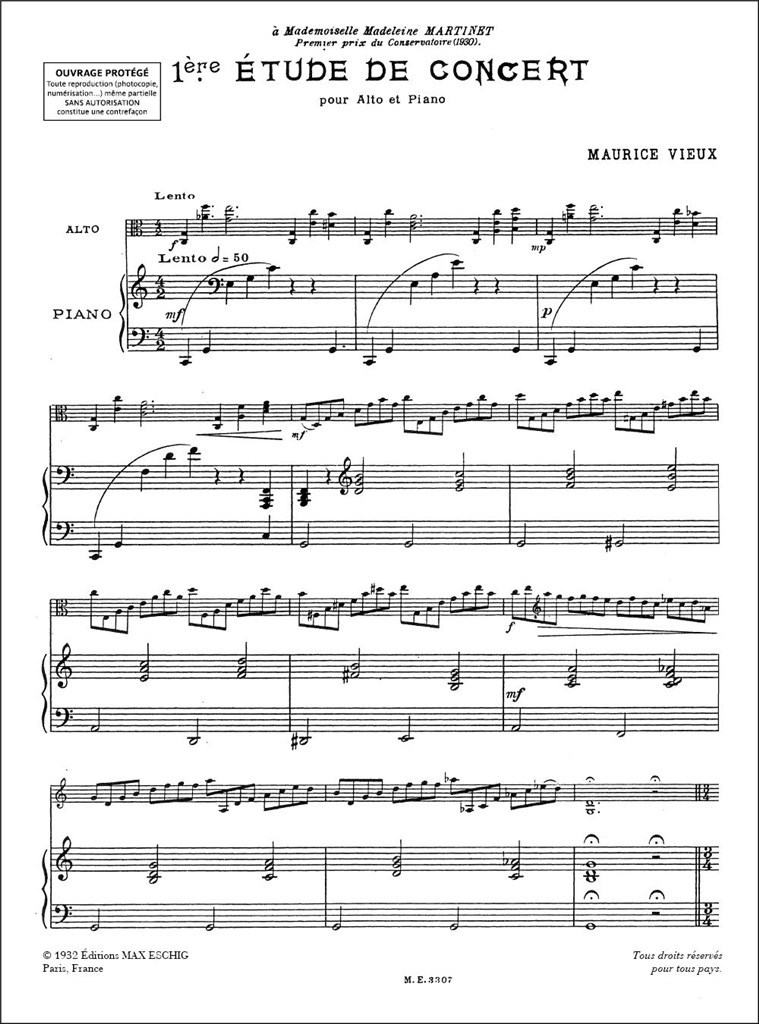 Etudes De Concert N. 1, En Ut Majeur, Pour Alto